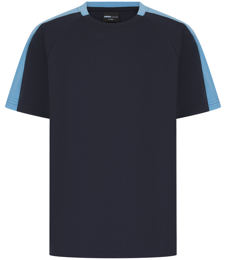 CHILDRENS Navy/Sky Portman PC Mounted Games Sport T-shirt – LV292