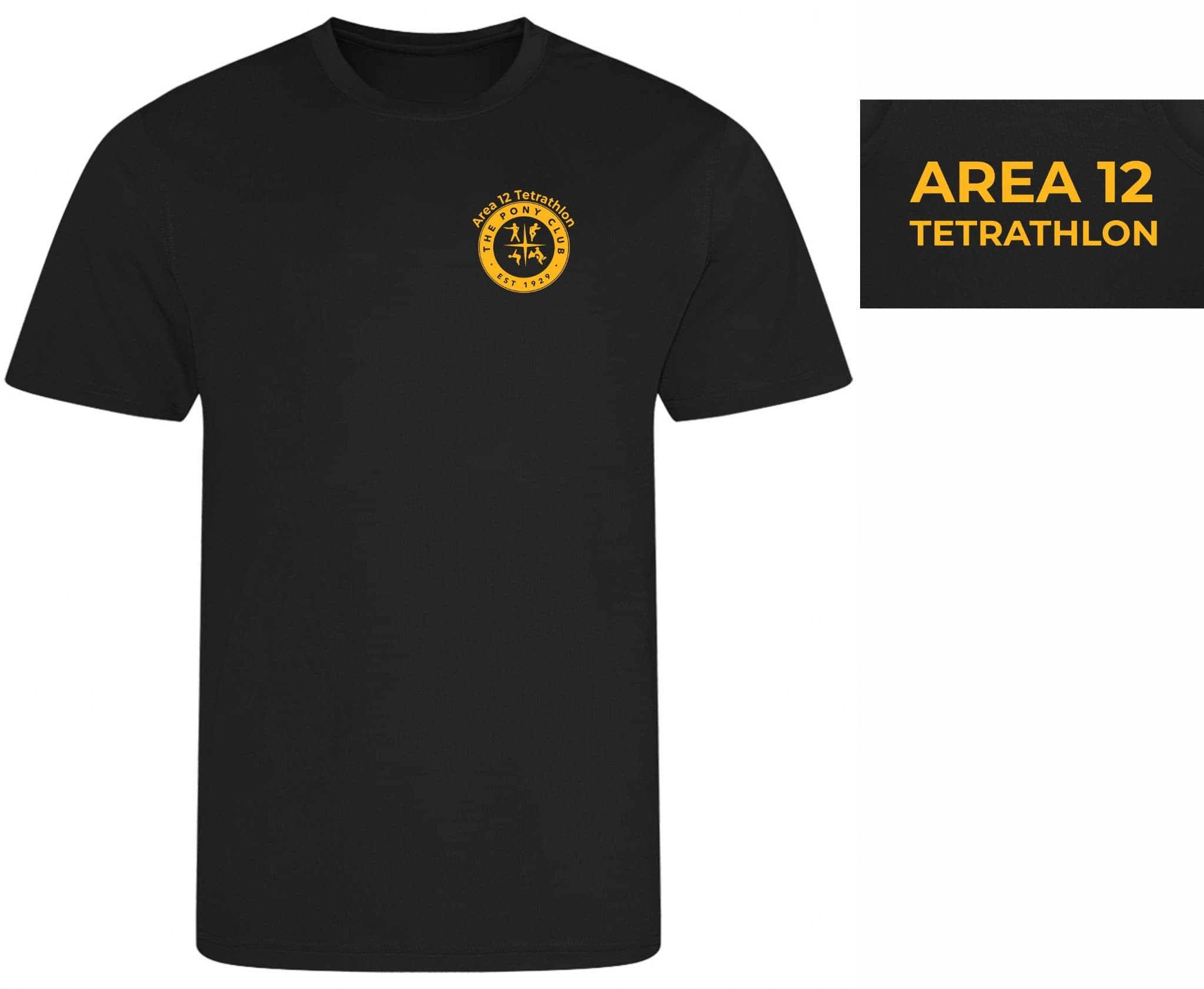ADULT Area 12 Tetrathlon Black Cool T-shirt – JC001