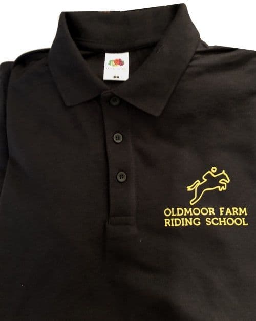 ADULT Black Oldmoor Riding School Staff Polo Shirt