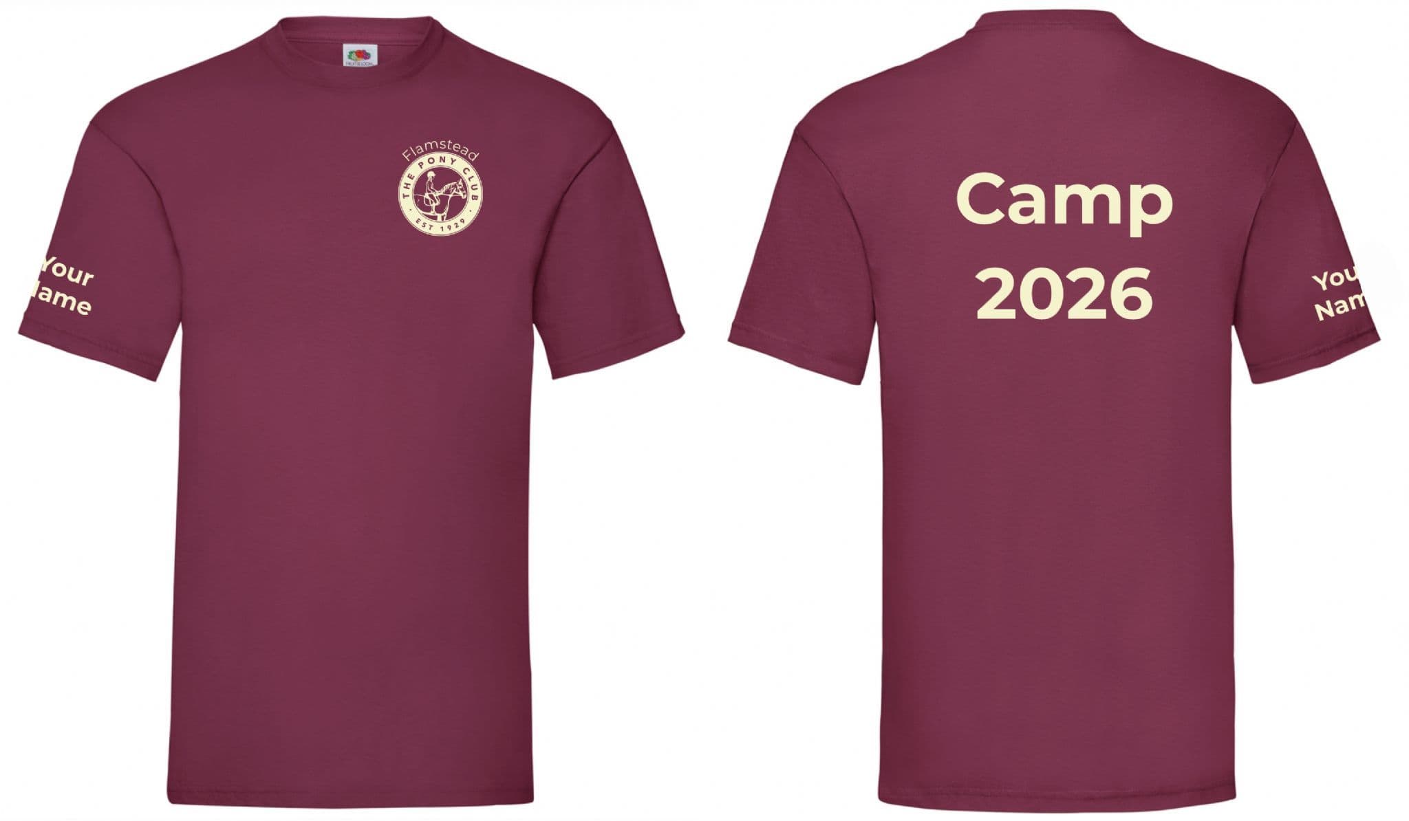 ADULT Burgundy Flamstead CAMP 26 T-Shirt – SS6