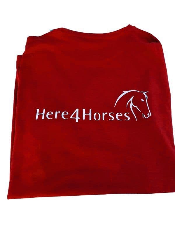 Adult Ladies Organic Tee Shirt Here4Horses EA01F