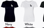 Adult Ladies Organic Tee Shirt Here4Horses EA01F
