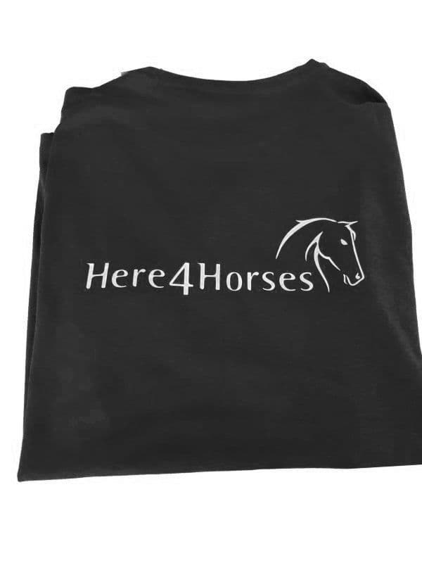 Adult Ladies Organic Tee Shirt Here4Horses EA01F