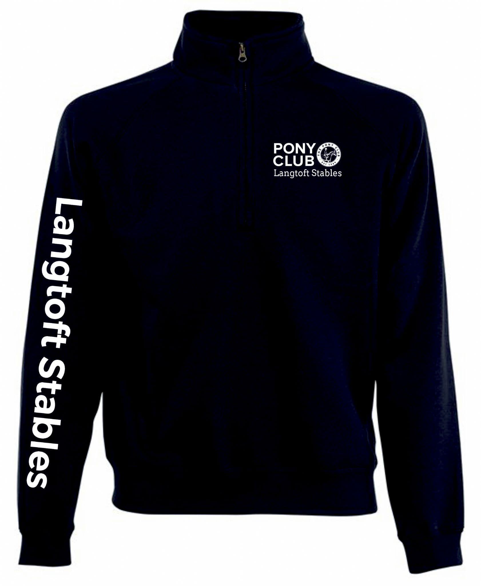Adult Langtoft stables Navy Quarter Zip Sweatshirt SS830