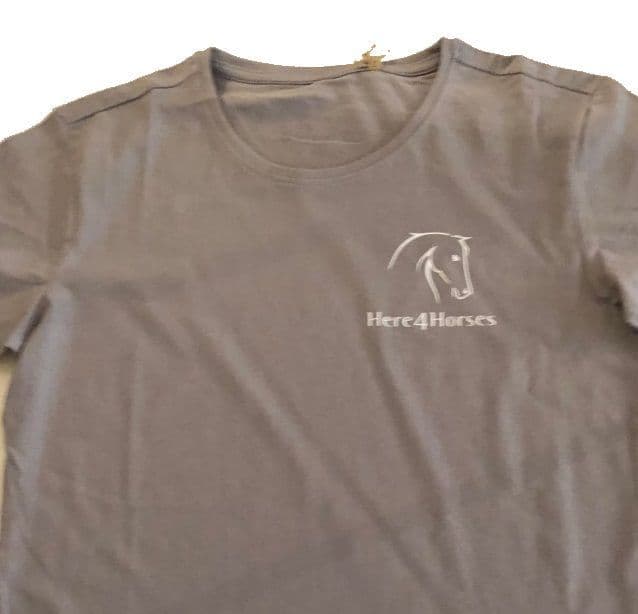 Adult Men's Organic Tee Shirt Here4Horses