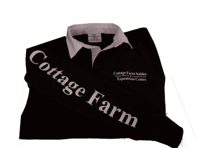 ADULT navy Cottage Farm Long Sleeved Rugby Shirt