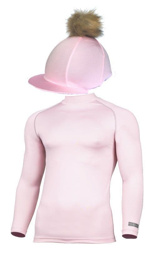 Adult's Baby Pink Base Layer & Hat Silk (Faux Fur Pompom)