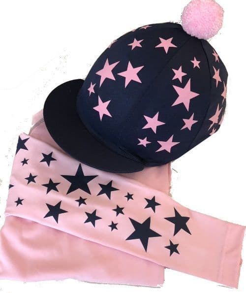 Adult's Baby Pink/Navy Base Layer Hat Silk