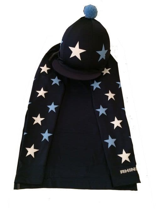 Adult's Navy/white/baby Blue Base Layer & Hat Silk