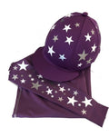 Adult's Purple/Silver Base Layer & Hat Silk