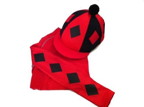 Adult's Red Base Layer & Quartered Hat Silk