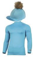 Adult's Sky Blue Base Layer & Hat Silk (Faux Fur Pompom)