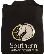 ADULT Southern Carriage Driving Black Polo Shirt BA301