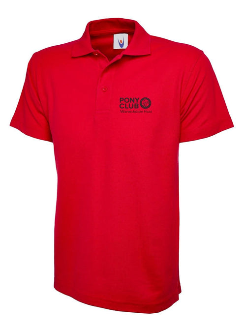 ADULT Warwickshire Hunt Pony Club Red Polo Shirt UC101