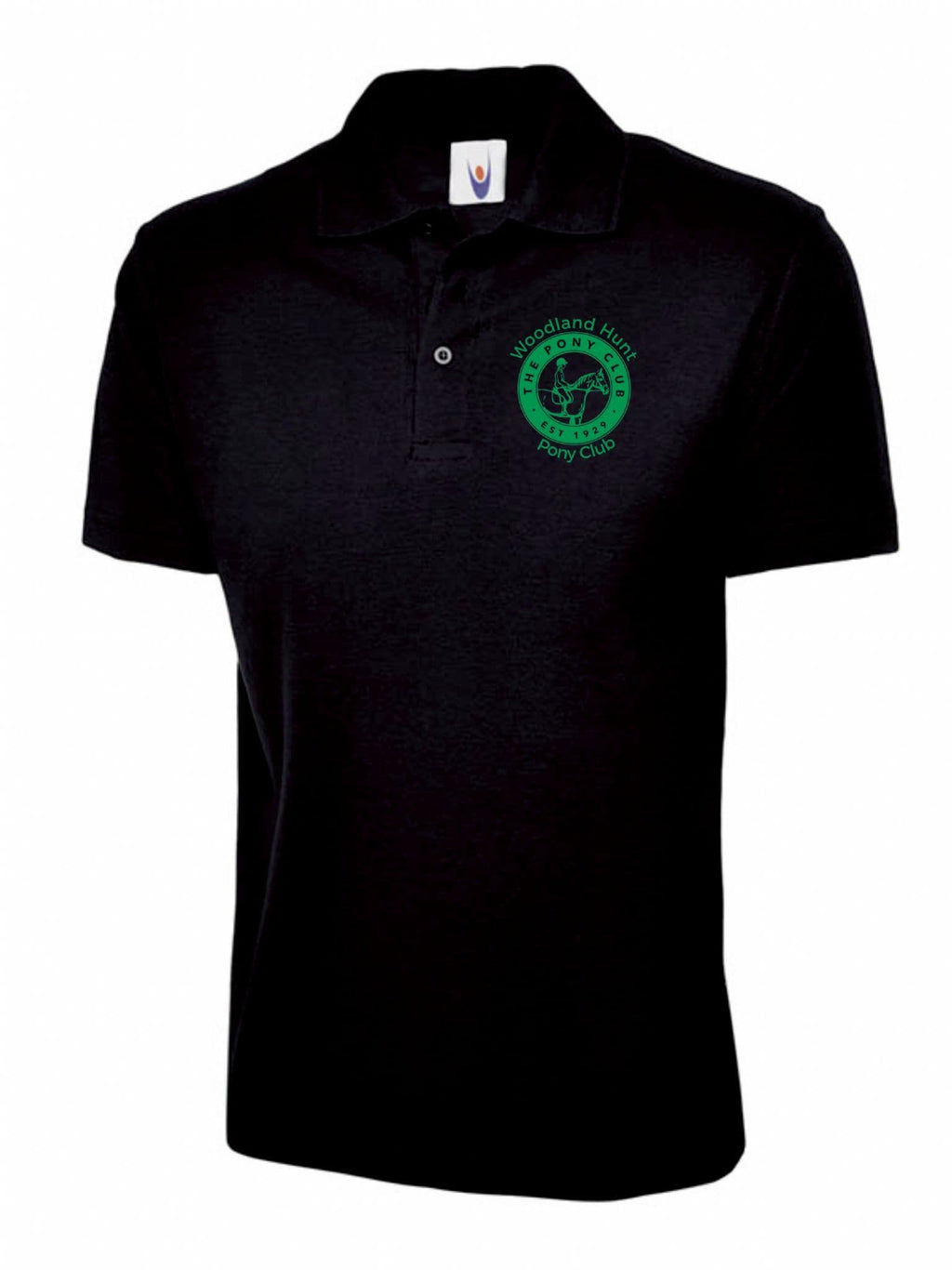 ADULT Woodland Hunt Coach Black Polo Shirt UC101