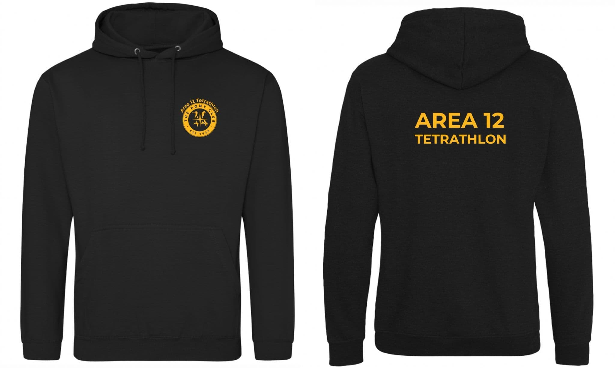 ADULTS Area 12 Tetrathlon Black Hoodie – JH001