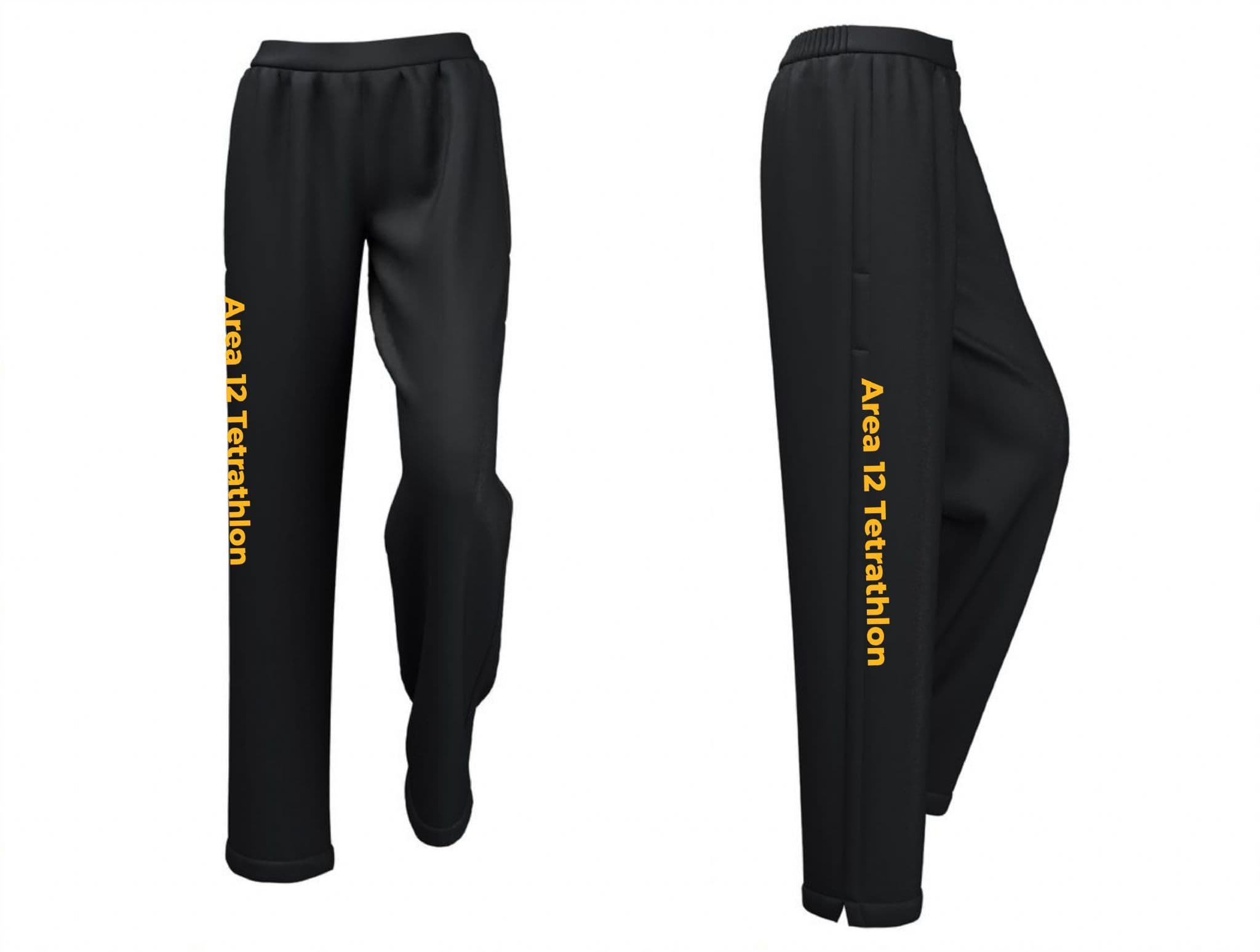 ADULTS & CHILDRENS Area 12 Tetrathlon Black Track Pants – 211