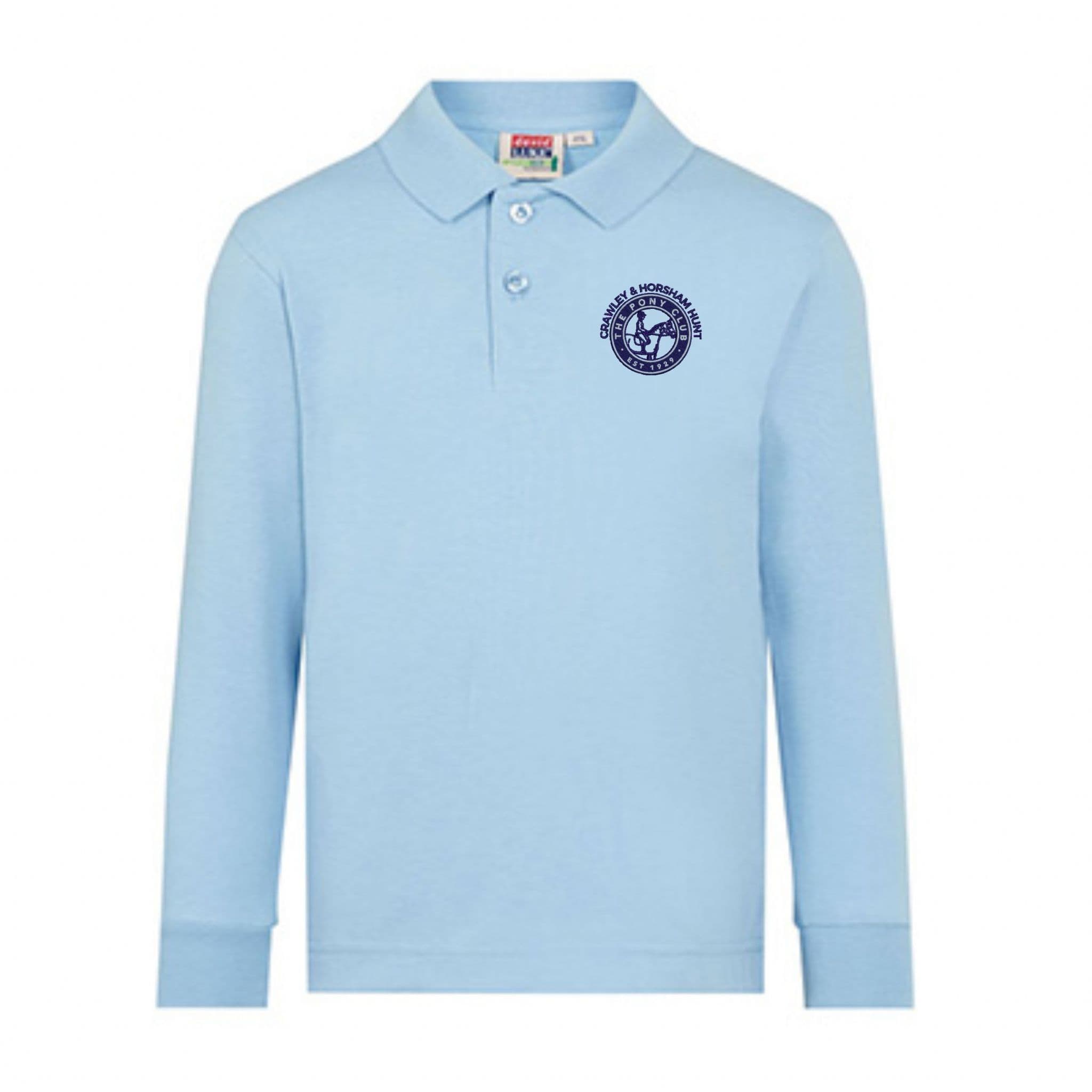 Adults Crawley & Horsham Hunt PC Pale Blue Long Sleeve Polo – 454