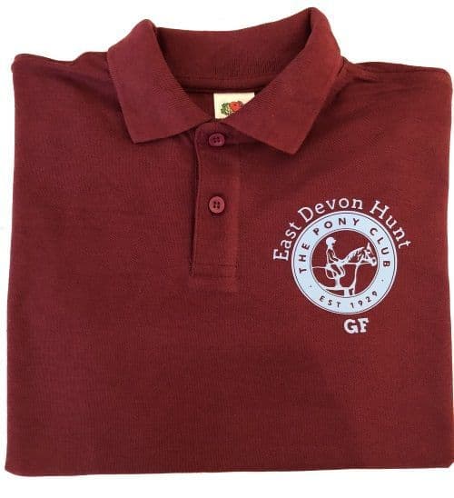 Adults East Devon Hunt Polo Shirt – Burgundy UC101