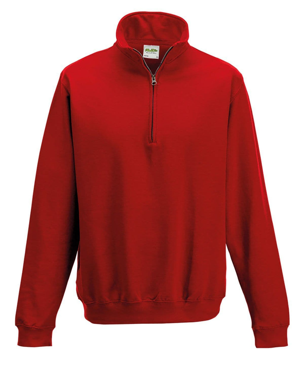 Adults Harrogate Grammar Red Quarter Zip Sweatshirt