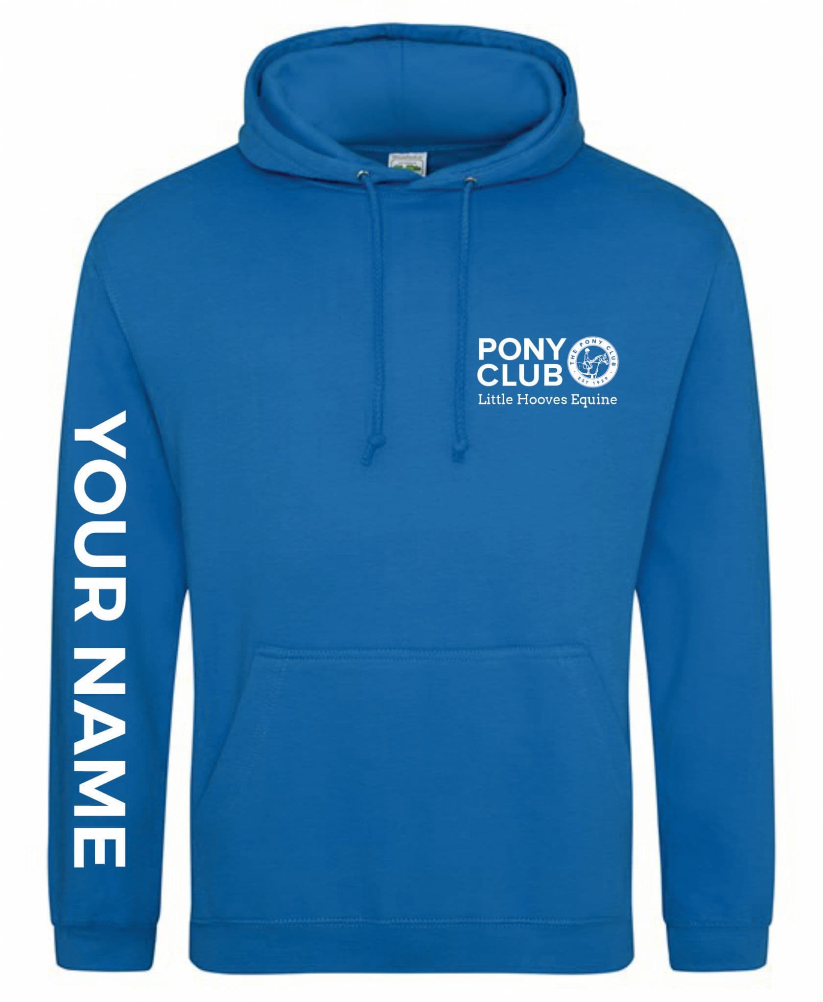 Adults Little Hooves Pony Club, Sapphire Blue Hoodie JH001