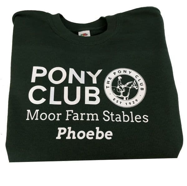 Adults Moor Farm Stables Bottle Green Sweatshirt UX3