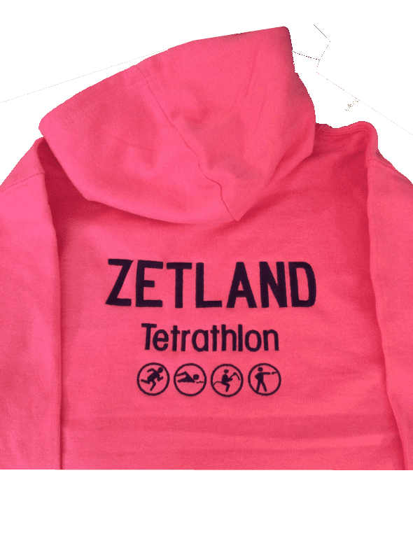 Adults Navy/pink Zetland Tetrathlon Hoodie
