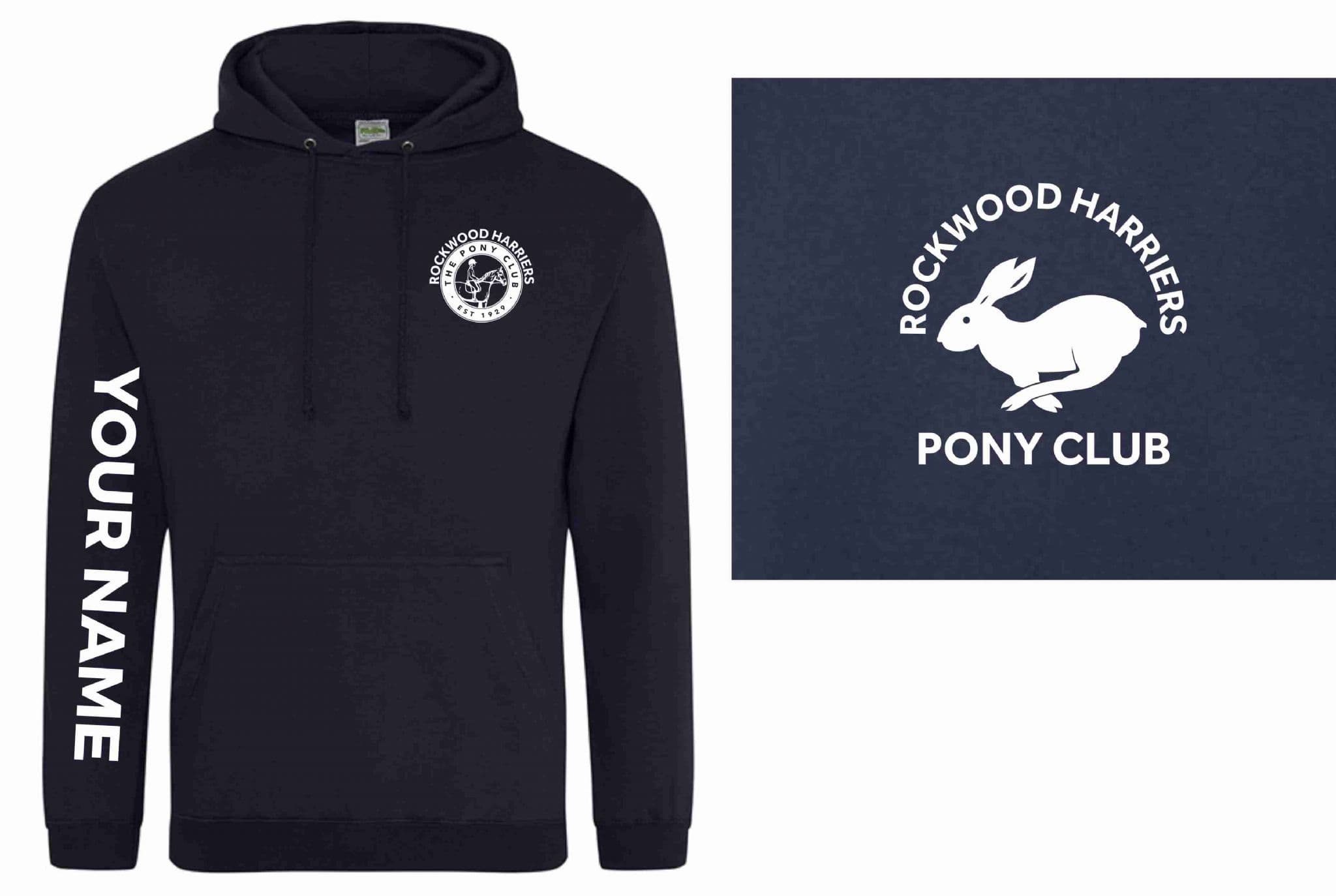 Adults Navy Rockwood Harriers Hoodie