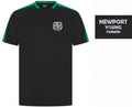 ADULTS Newport YF Black/Emerald Sport T-shirt – LV290