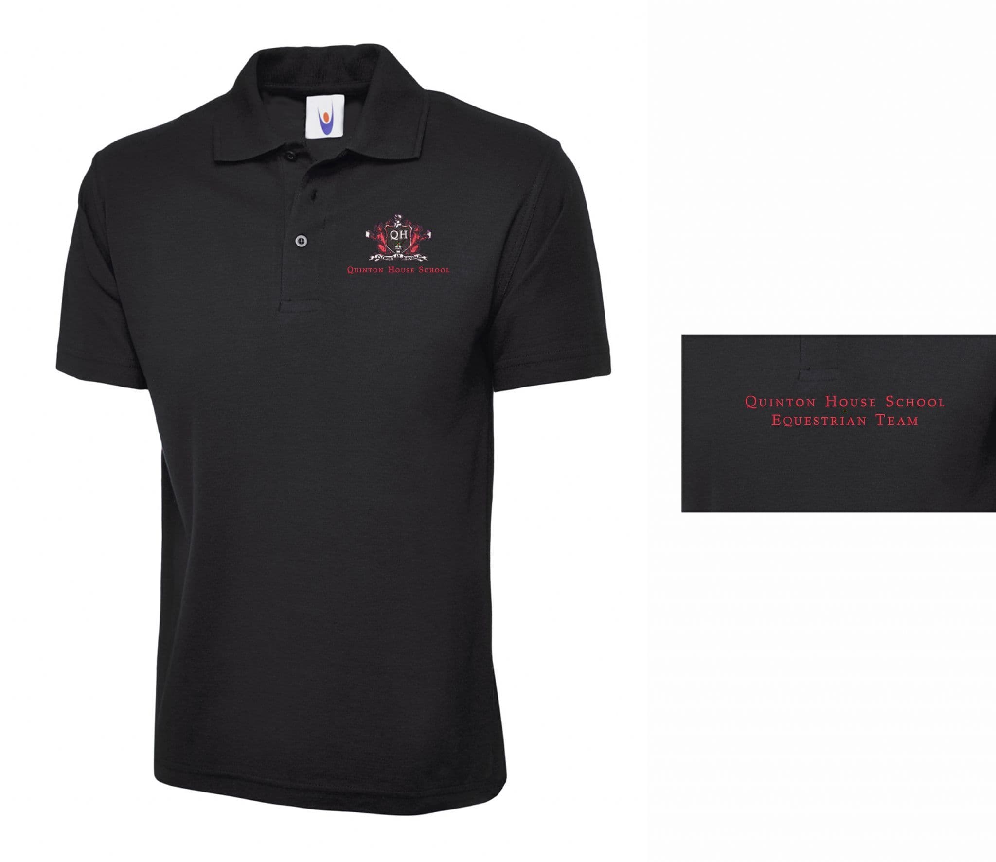 Adults Quinton House School Polo Shirt – Black