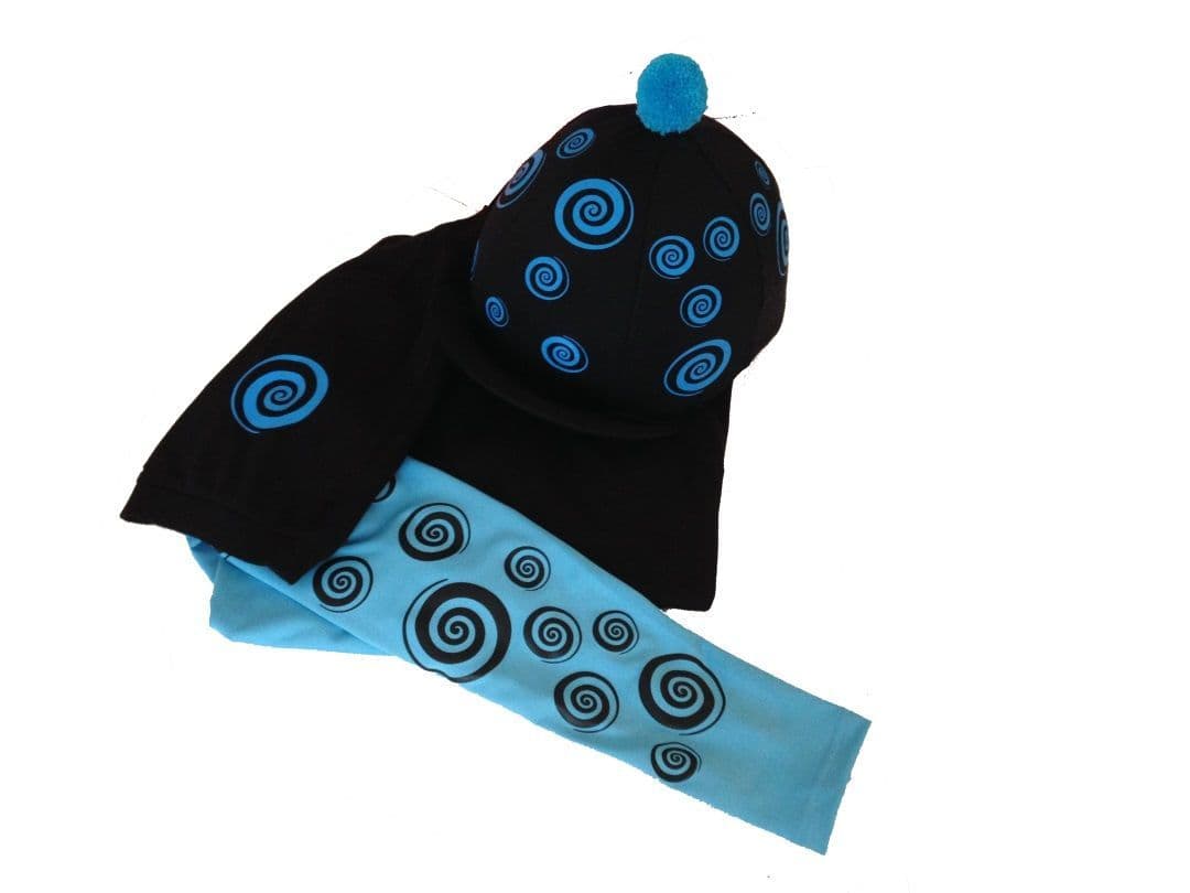 Adults Sky Blue/Black Base Layer, polo and silk.
