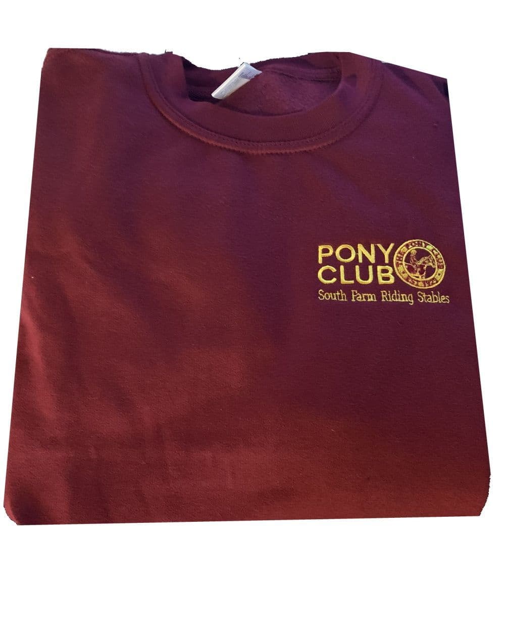 Adults South Farm Riding Stables Pony Club Burgundy Sweatshirt UX3