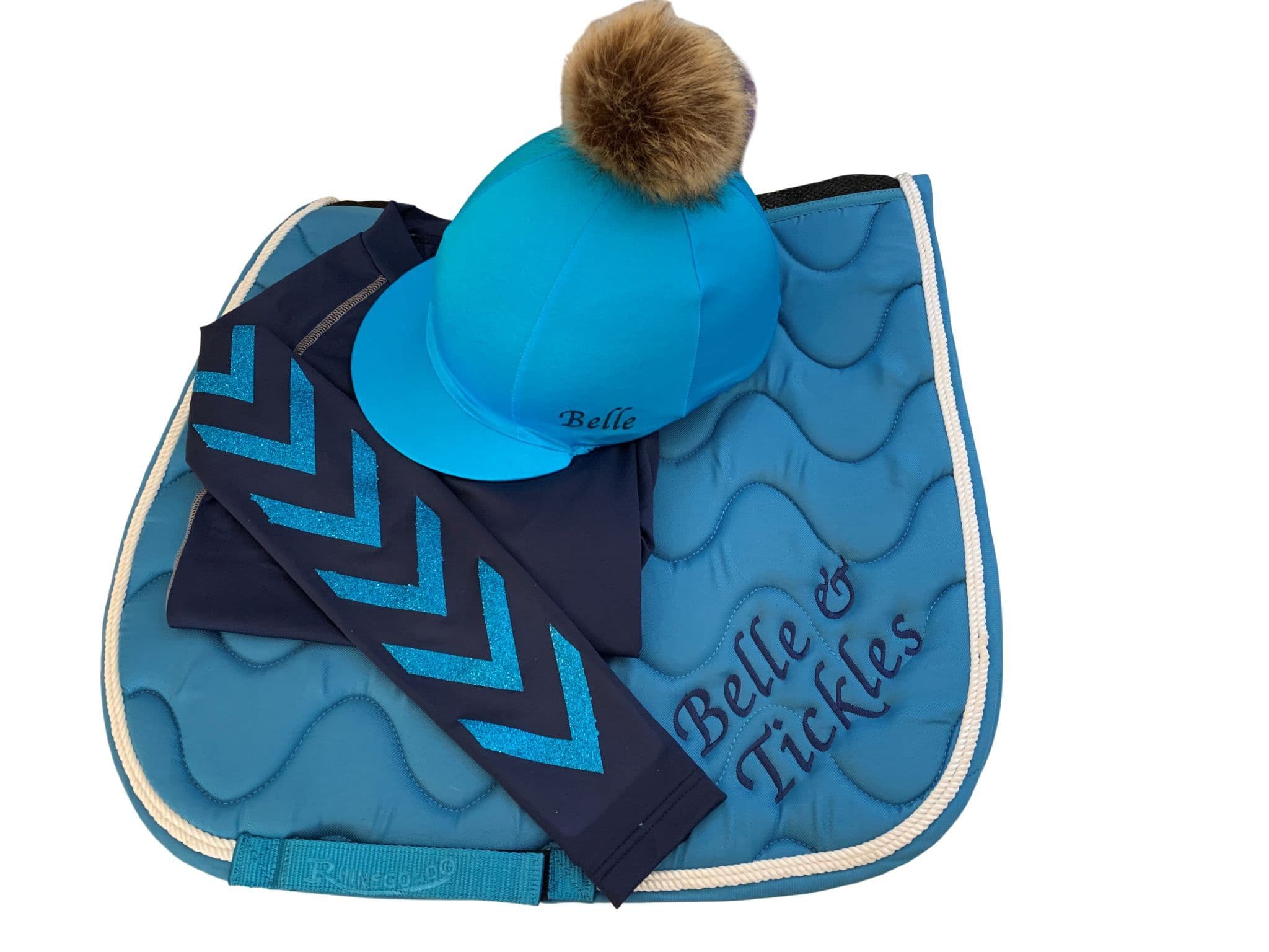 Adults Turquoise/Navy Glitter Base Layer Cross Country Colours