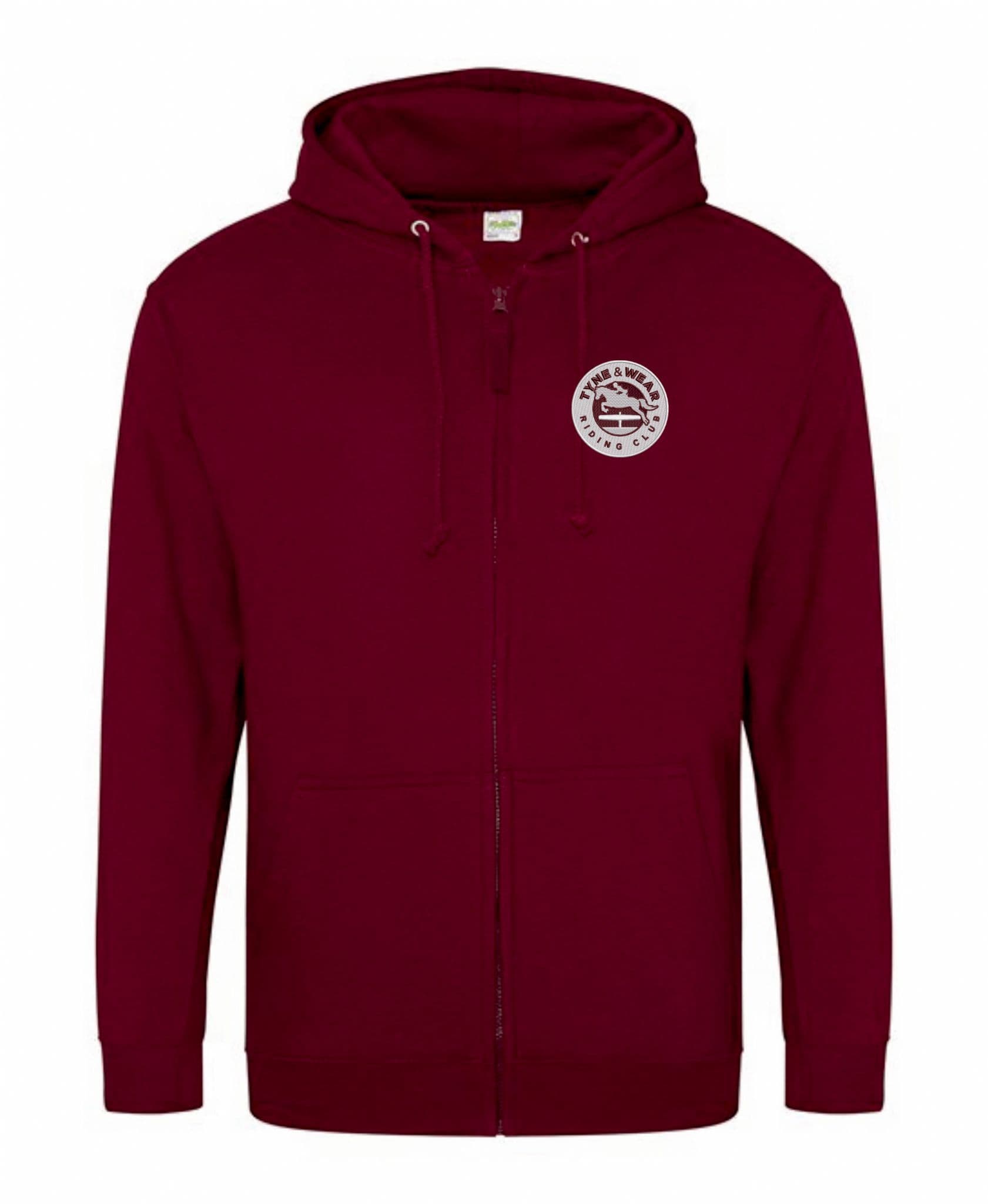 Adults Tyne & Wear RC ZIP Hoodie Burgundy JC050