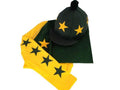 Adults Yellow/Bottle Green Base Layer, polo and silk.