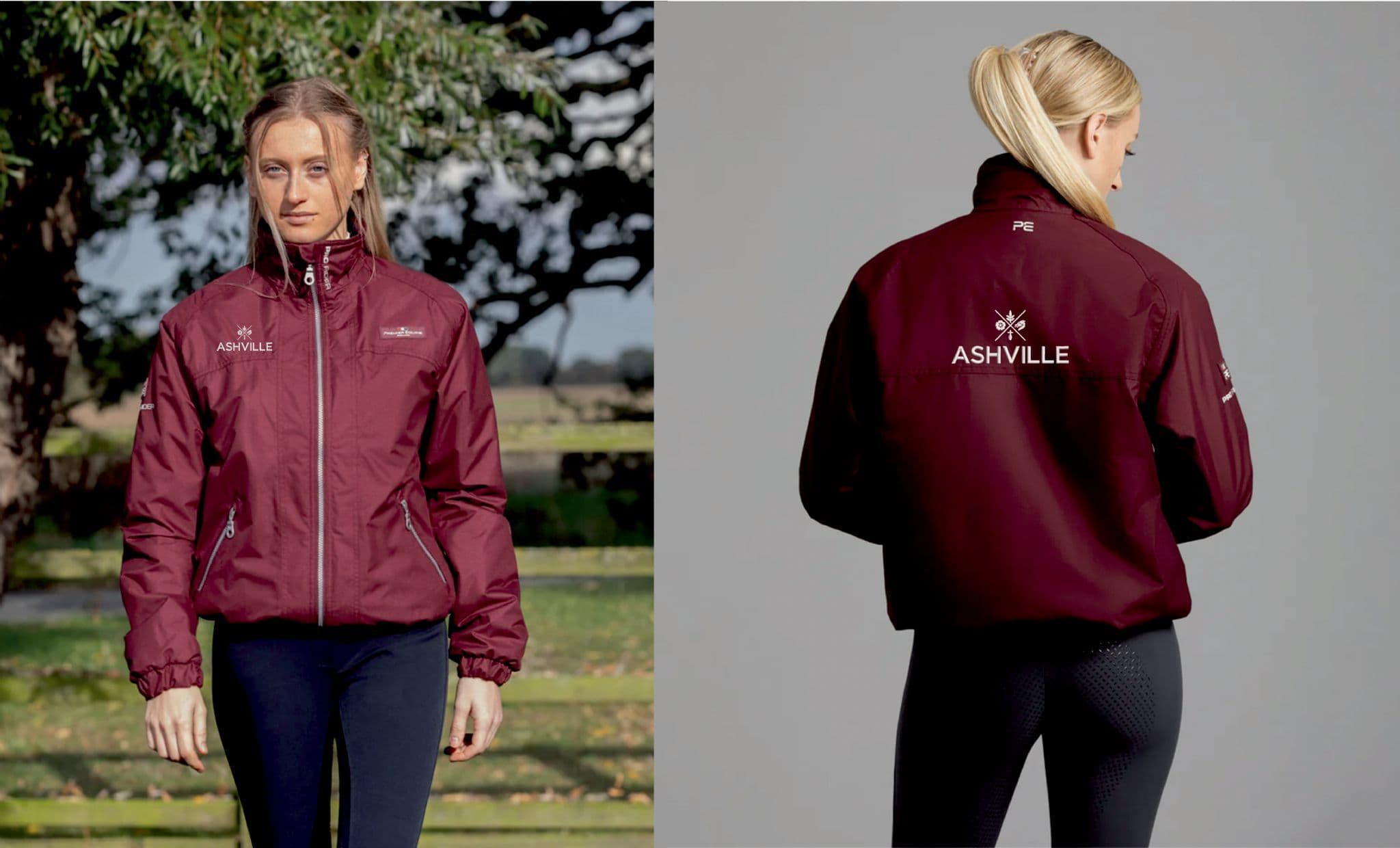 Ashville College Premier Equine Pro Rider Unisex Waterproof Riding Jacket, Burgundy
