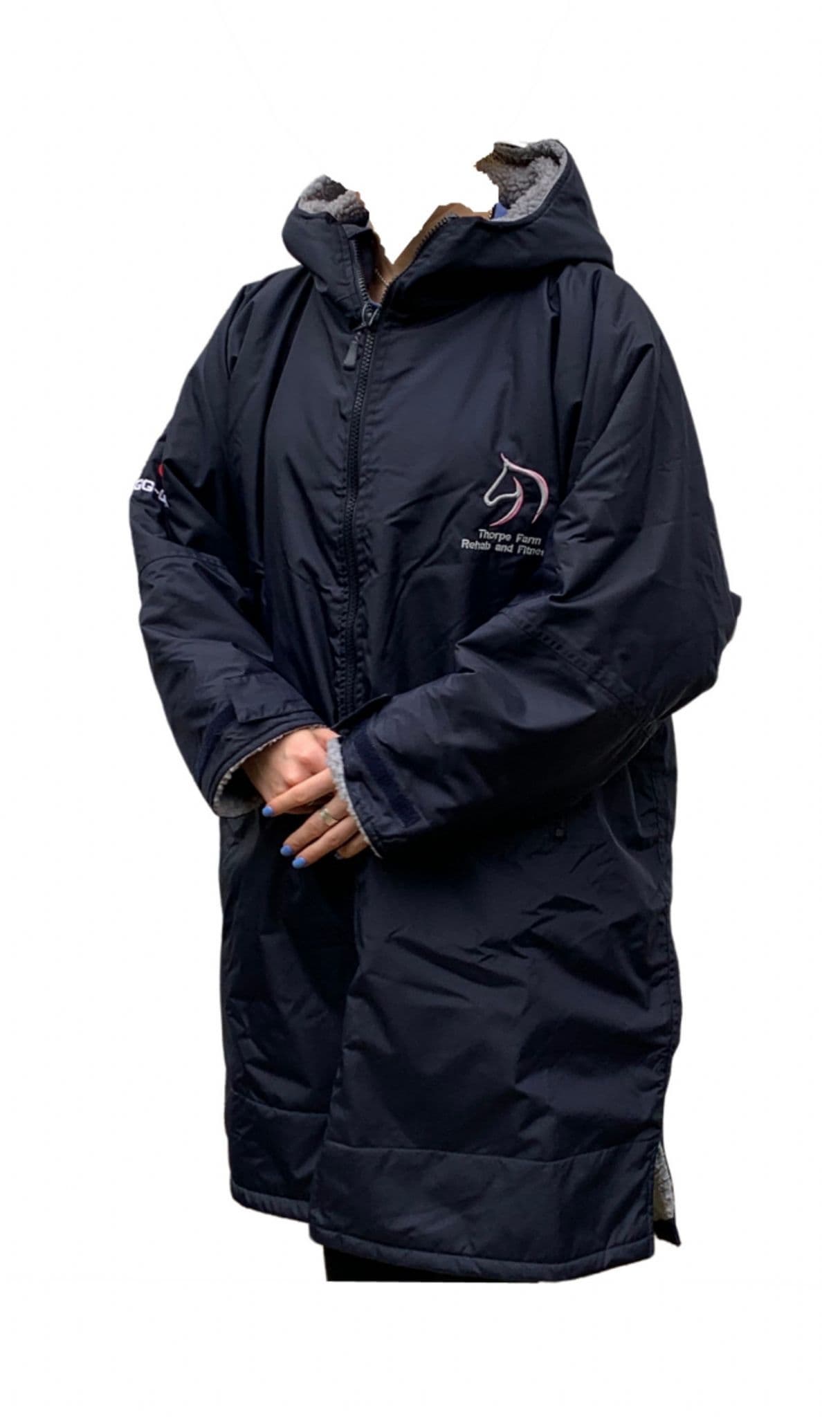 Beaudesert Park School Navy Weatherproof Warm Long Fleece Lined Winter Coat/Robe (1)