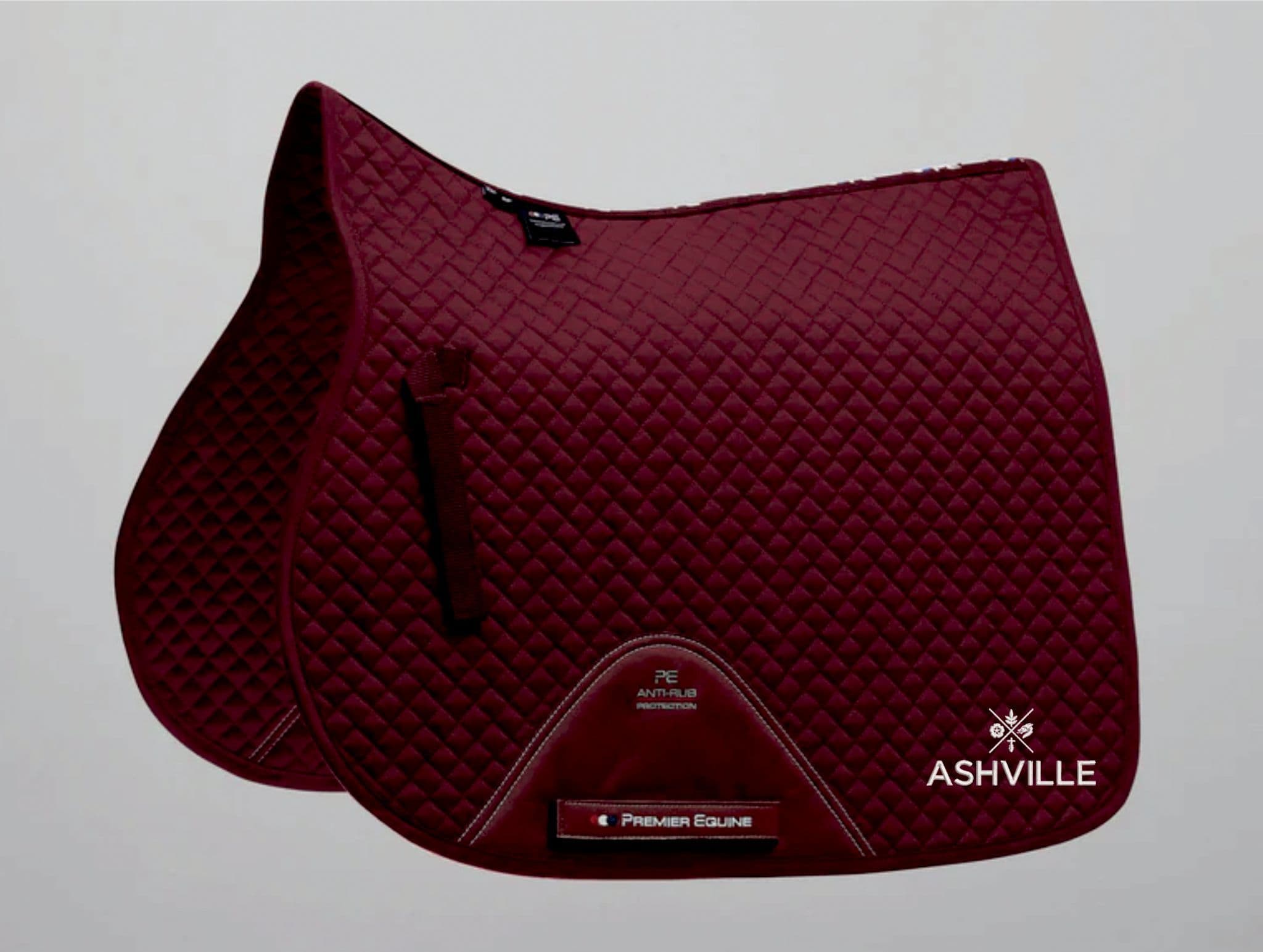 Burgundy Ashville College Pony Size Premier Equine Cotton GP/ Jump Saddle Pad