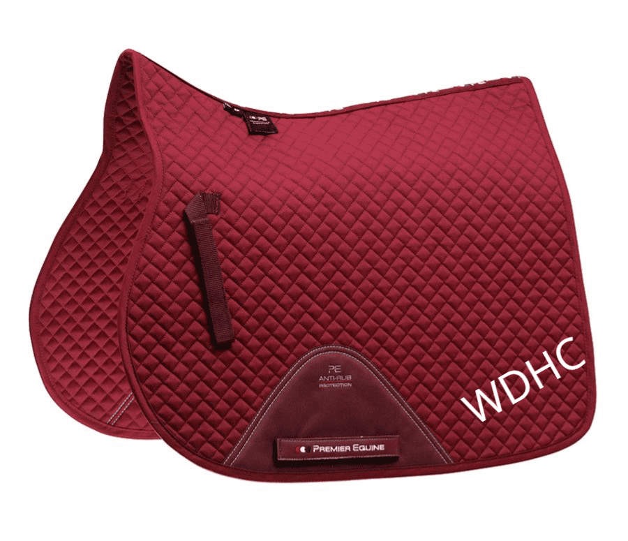 Burgundy WDHC Pony Size Premier Equine Cotton GP/ Jump Saddle Pad