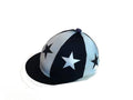 Cambridgeshire Hunt PC Navy/sky Blue Lycra Hat Silk
