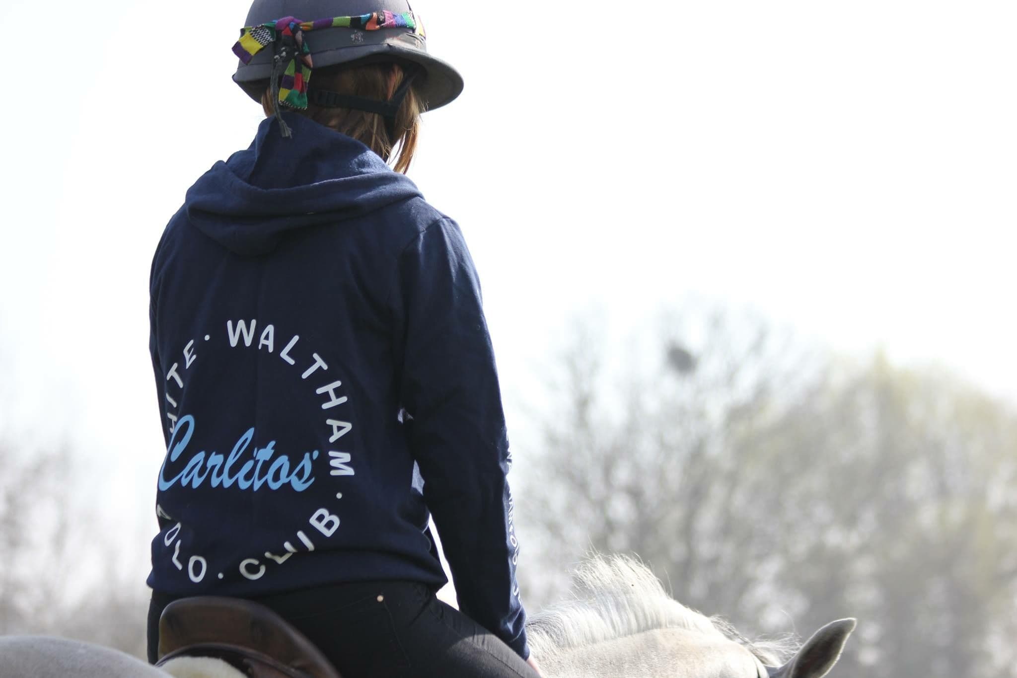 Carlitos Ladies Fit Navy Blue Zip Hoodie