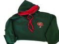 Celyn Adults Bottle Green/Red Hoody