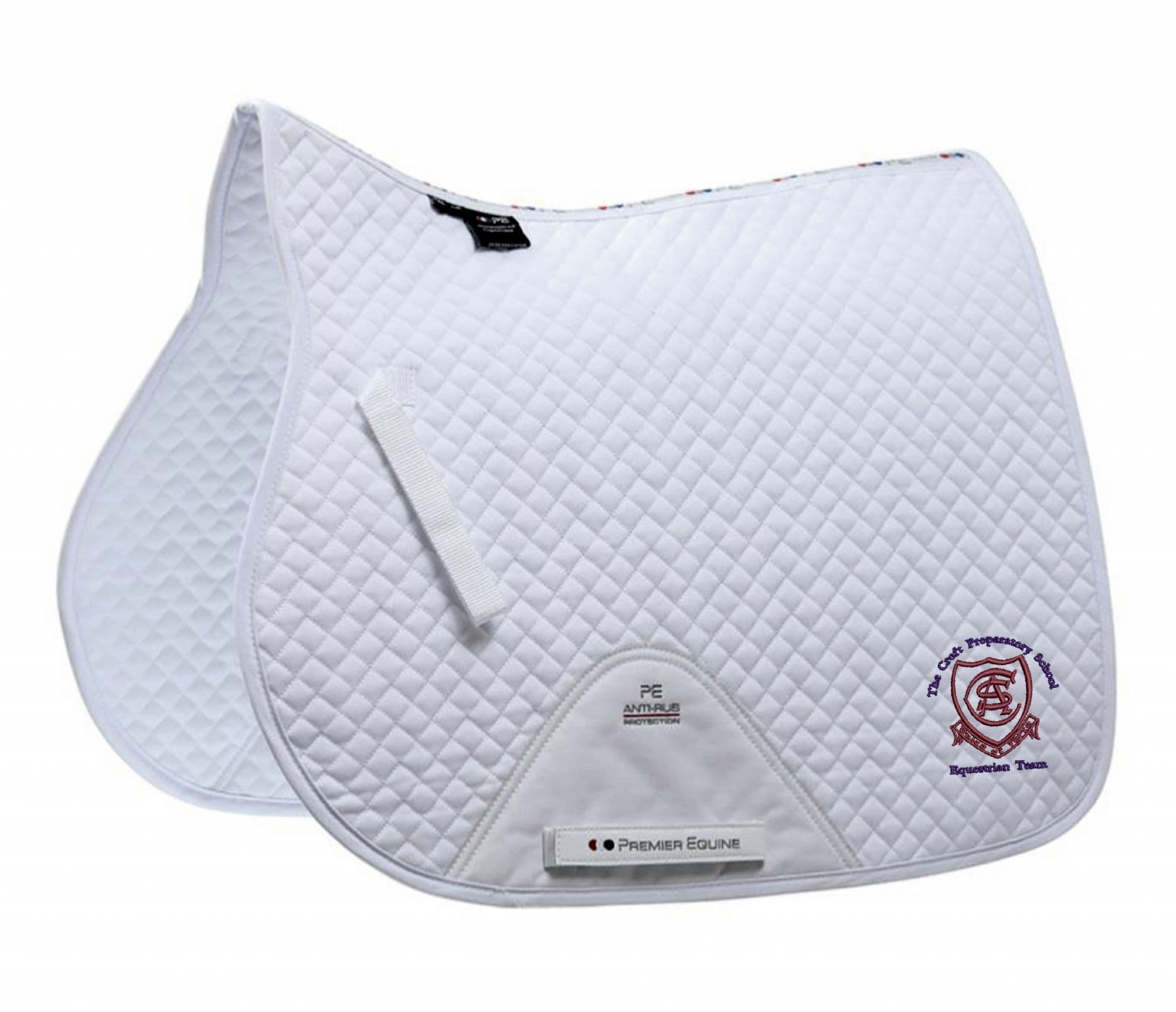 Cheam School Equestrian embroidered White Premier Equine GP Saddlecloths