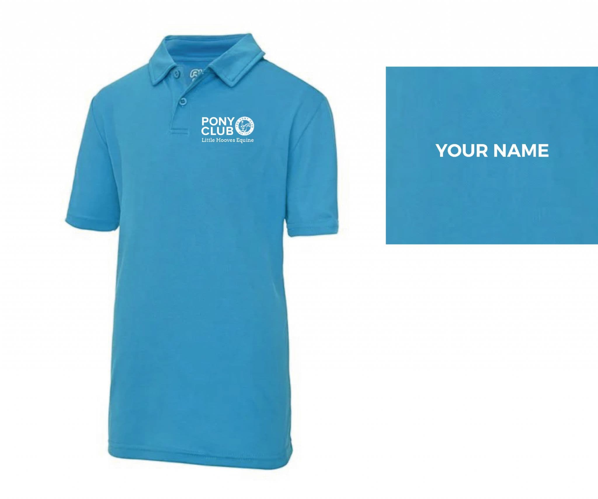 CHILD Little Hooves Pony Club, Sapphire Blue Polo Shirt JC40j