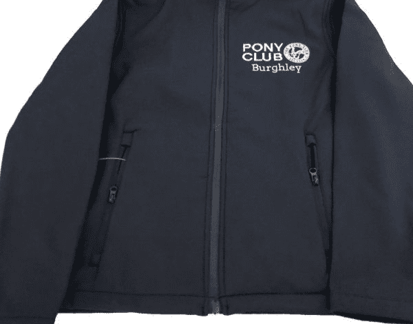 Children's Burghley PC Navy Classic Softshell 3 layer jacket.