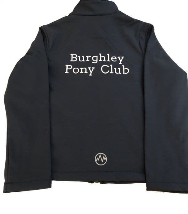Children's Burghley PC Navy Classic Softshell 3 layer jacket.