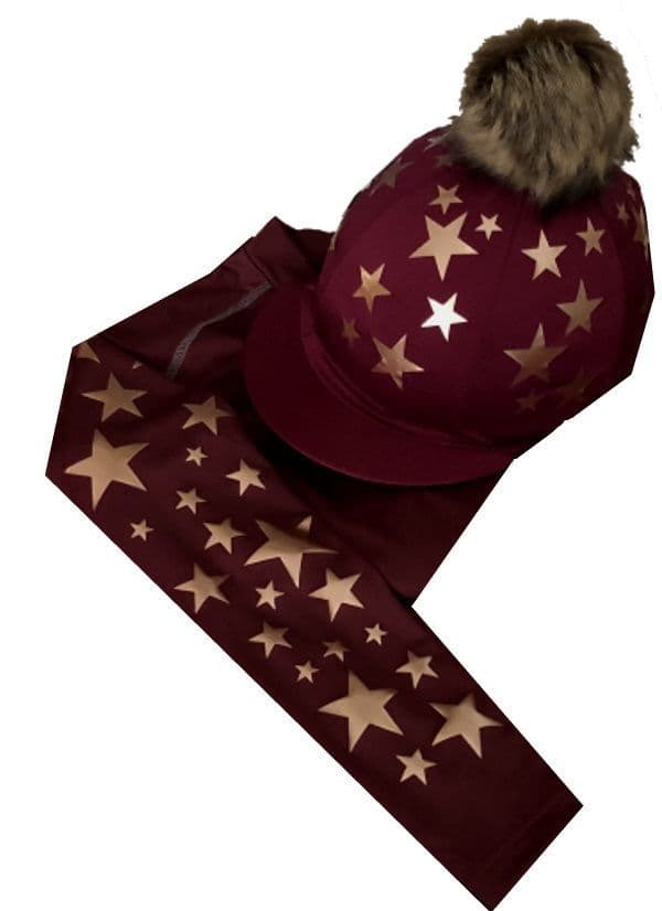 Children's Burgundy/Rose Gold Base Layer & Hat Silk