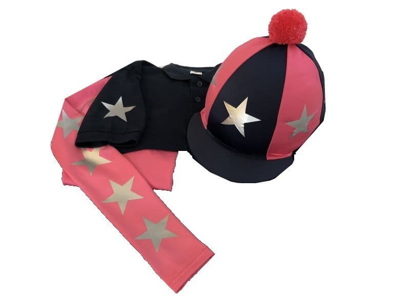 Children's Hot pink/Navy/Silver Base Layer, polo and silk