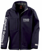 Children's Langtoft Stables Navy Classic Softshell 3 layer jacket.R121j