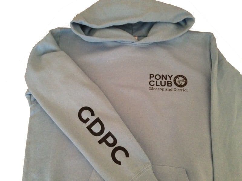Children's Light Blue Glossop and District Pony Club Hoodie SS224